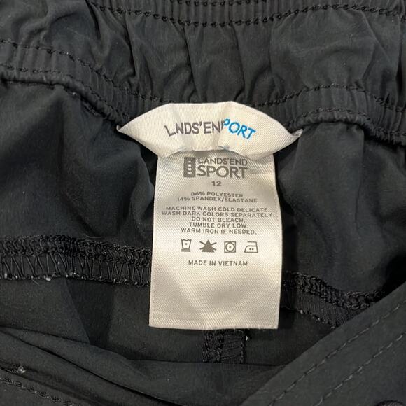 Land's End Sport Drawstring Flat Front Athletic Shorts Size 12 - Picture 2 of 8